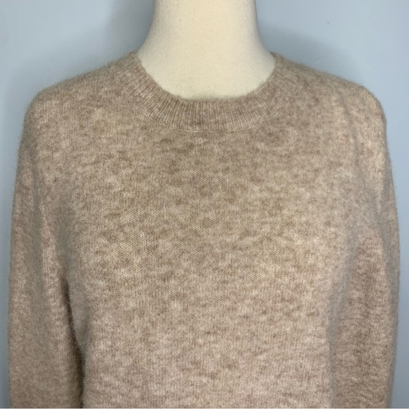 Jenni Kayne Oatmeal Crew Neck Pullover Alpaca Wool Blend Boucle Sweater S - Picture 9 of 10